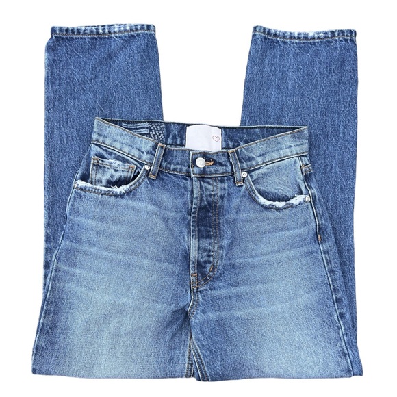 Revice Straight Leg Button Fly High Waist Medium Wash Jeans Size 27 - Picture 1 of 10